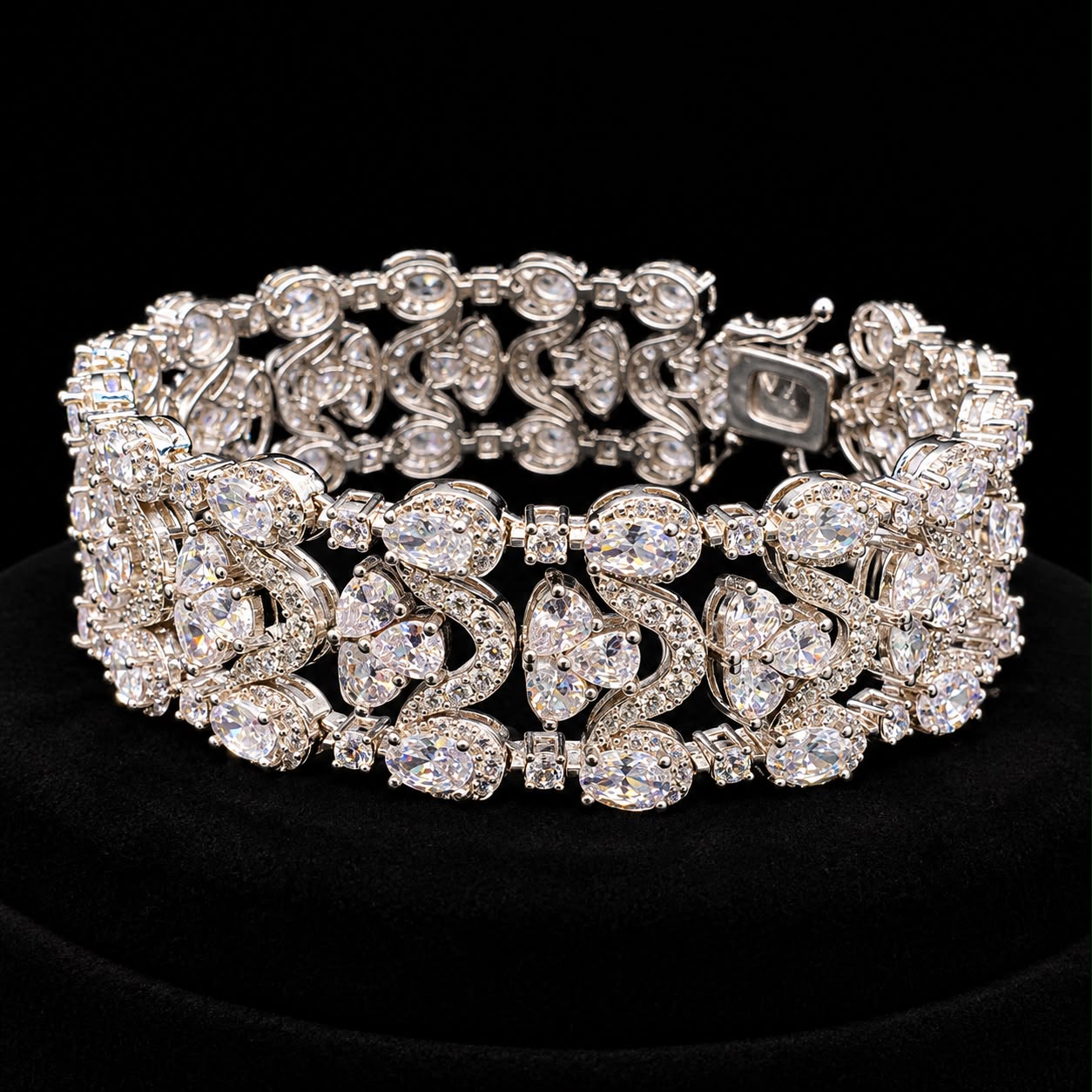 Royal Sparkling Zircon Bridal Necklace Set 4
