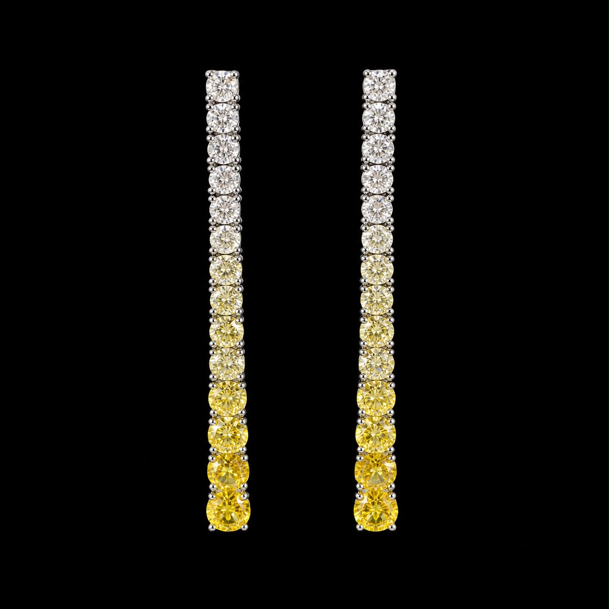 Radiant Yellow & White Cubic Zirconia Tennis Jewelry Set 4