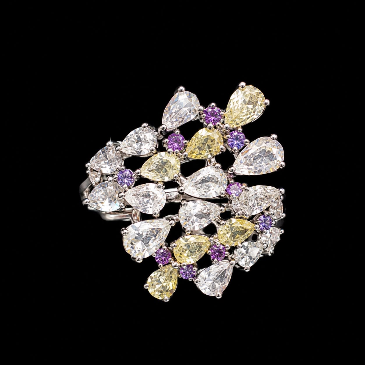 Amethyst & Canary Yellow Bridal Jewellery Set 6