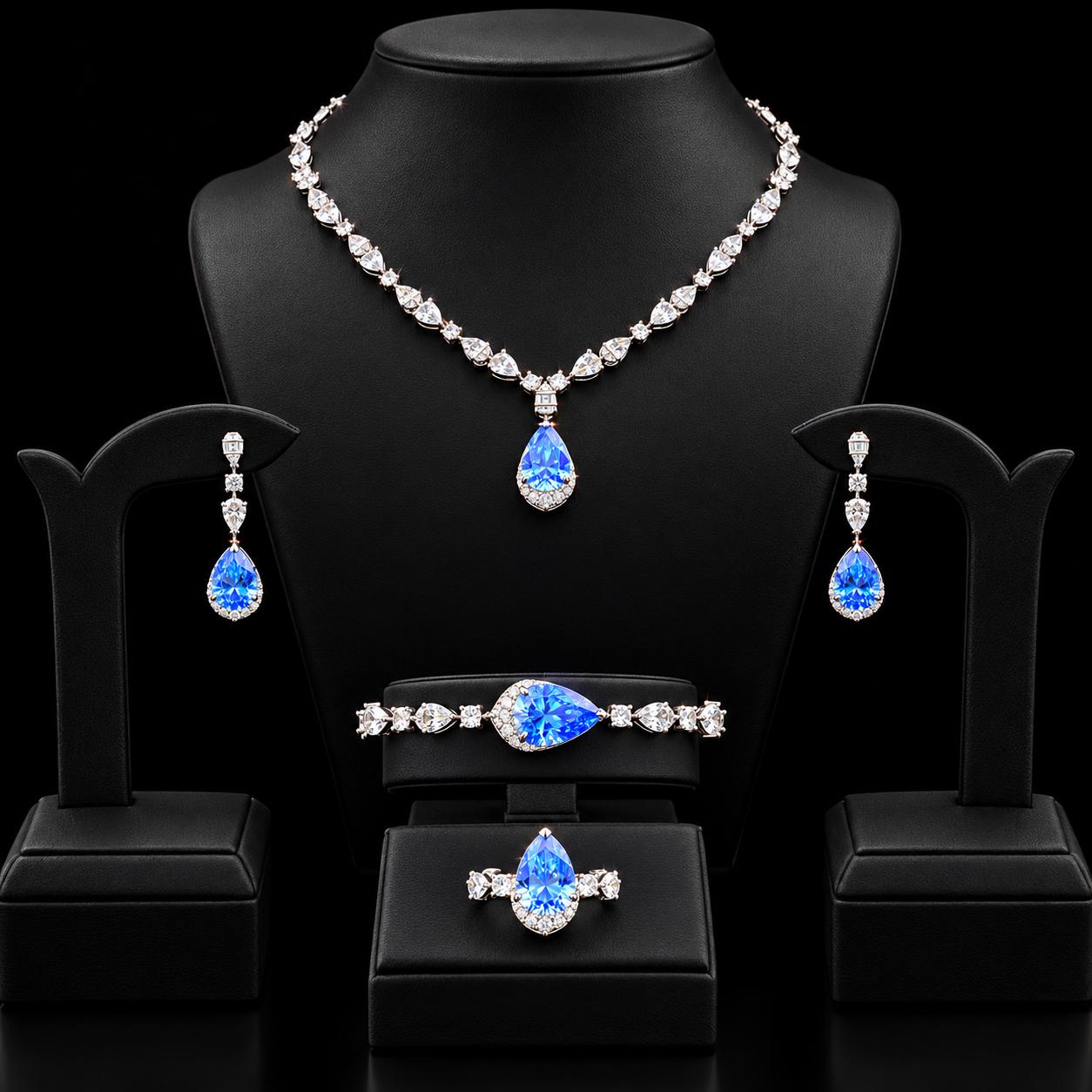 Dewdrop Glow Zircon Jewellery Set