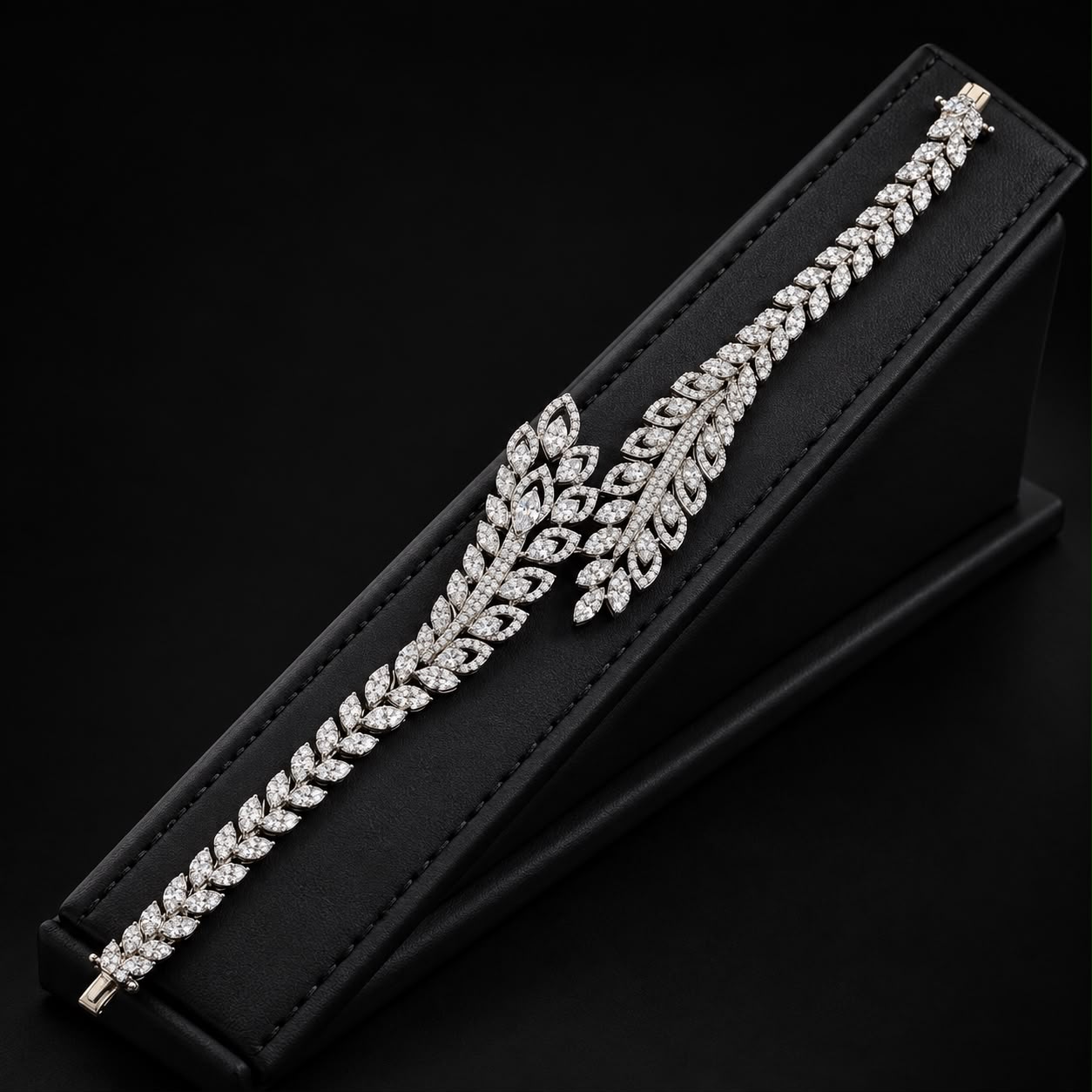 Leaf Elegance Zircon Choker Set 4