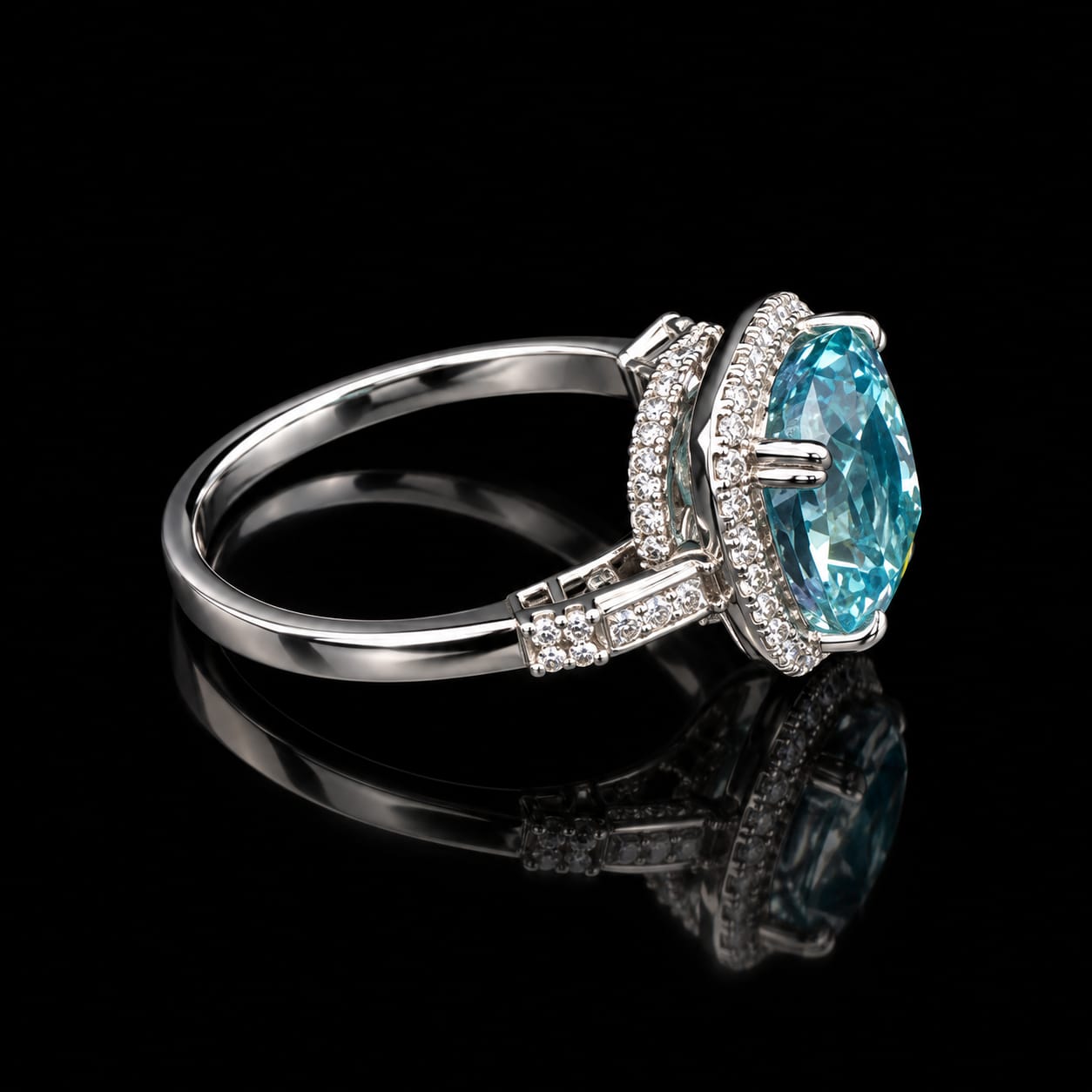 Blush Radiance Cushion Cut Halo Ring 6