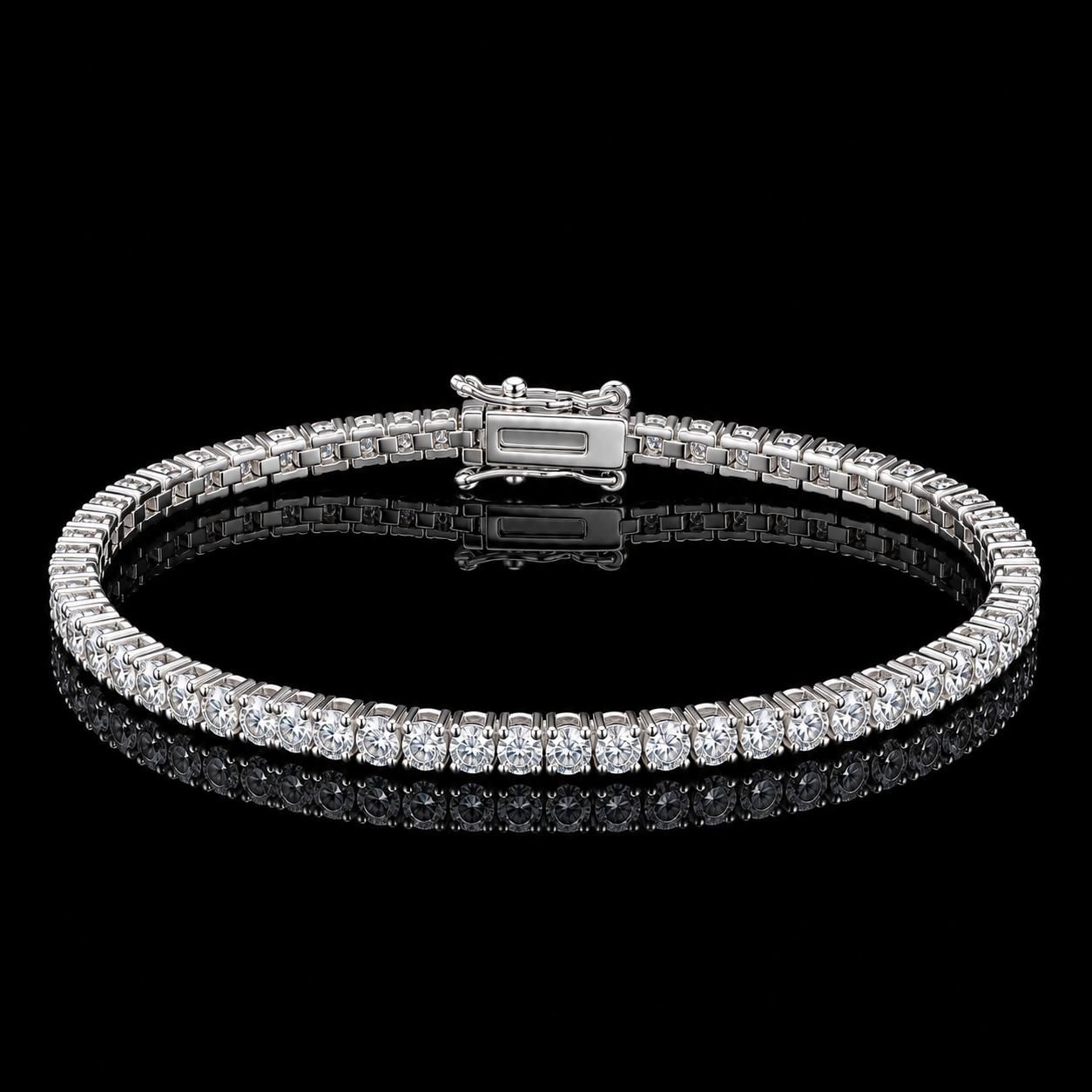 Allison tennis bracelet 2 mm zircon Rhodium plated