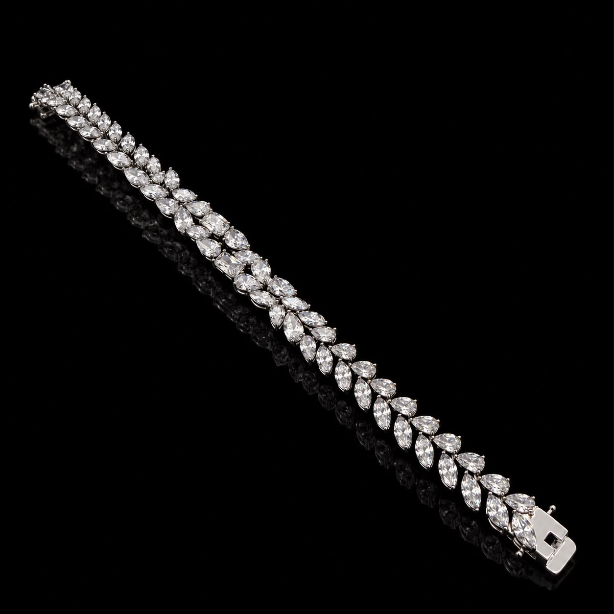 Grand Silver Zircon Choker Set 2