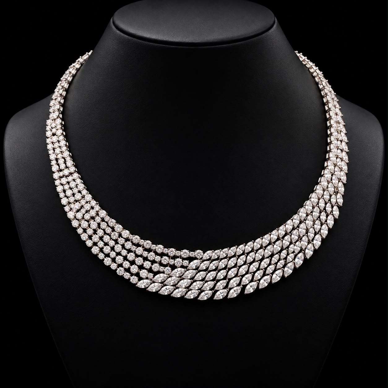 Lumina Silver-Tone Zircon Statement Set 2