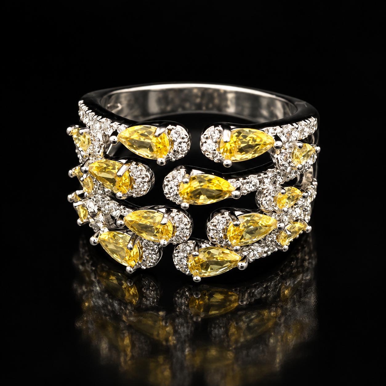 Crystal Rhythm Zircon Bangle & Ring Set 3