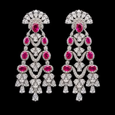 Red Ruby Zircon Bridal Jewelry Set 4