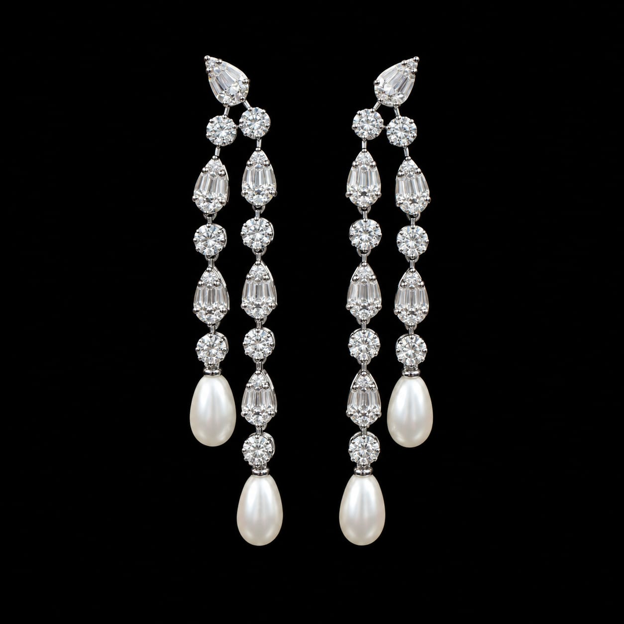 Royal Pear-Cut Cubic Zirconia & Pearl Jewelry Set 4