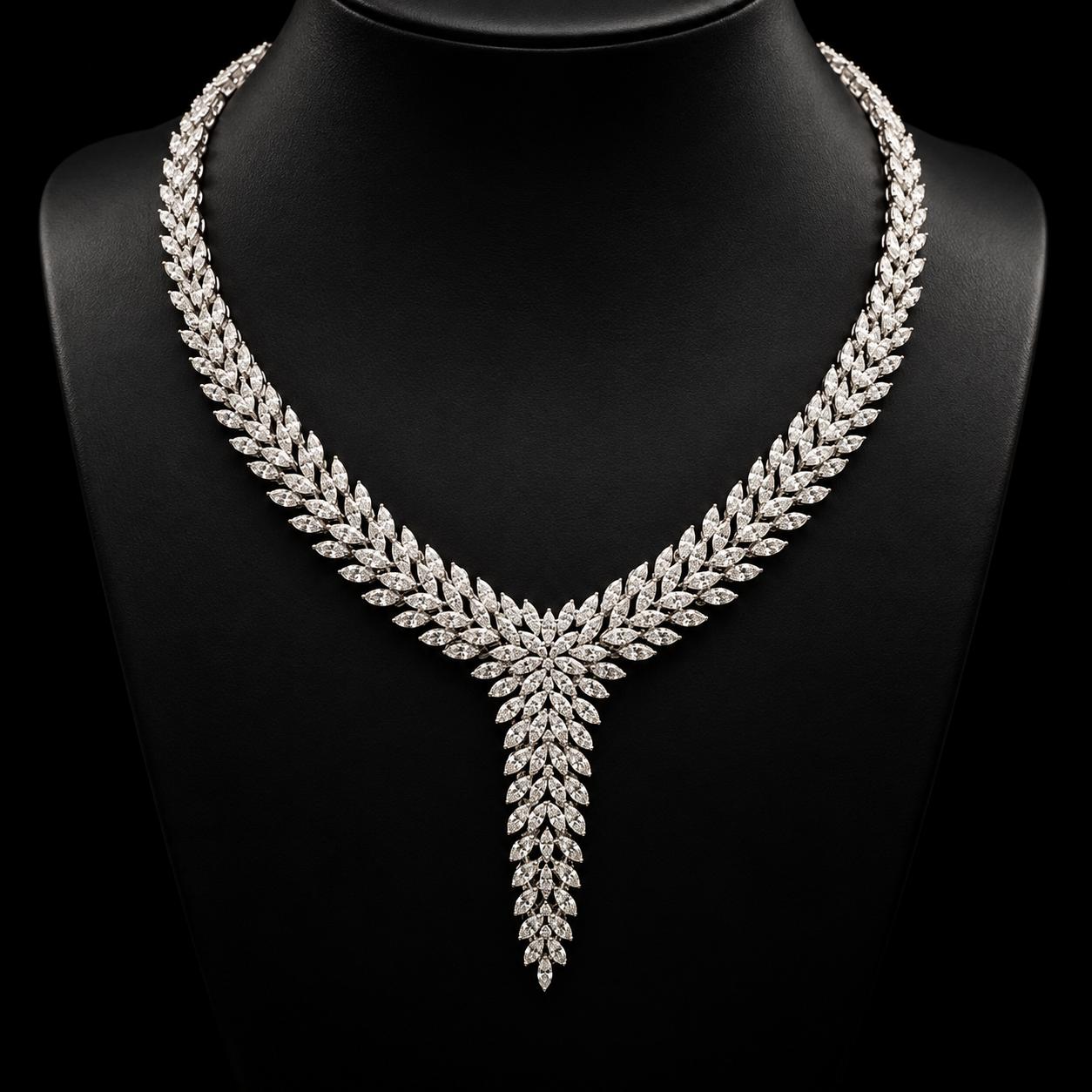 Floral Cascade Zircon Jewellery Set 2