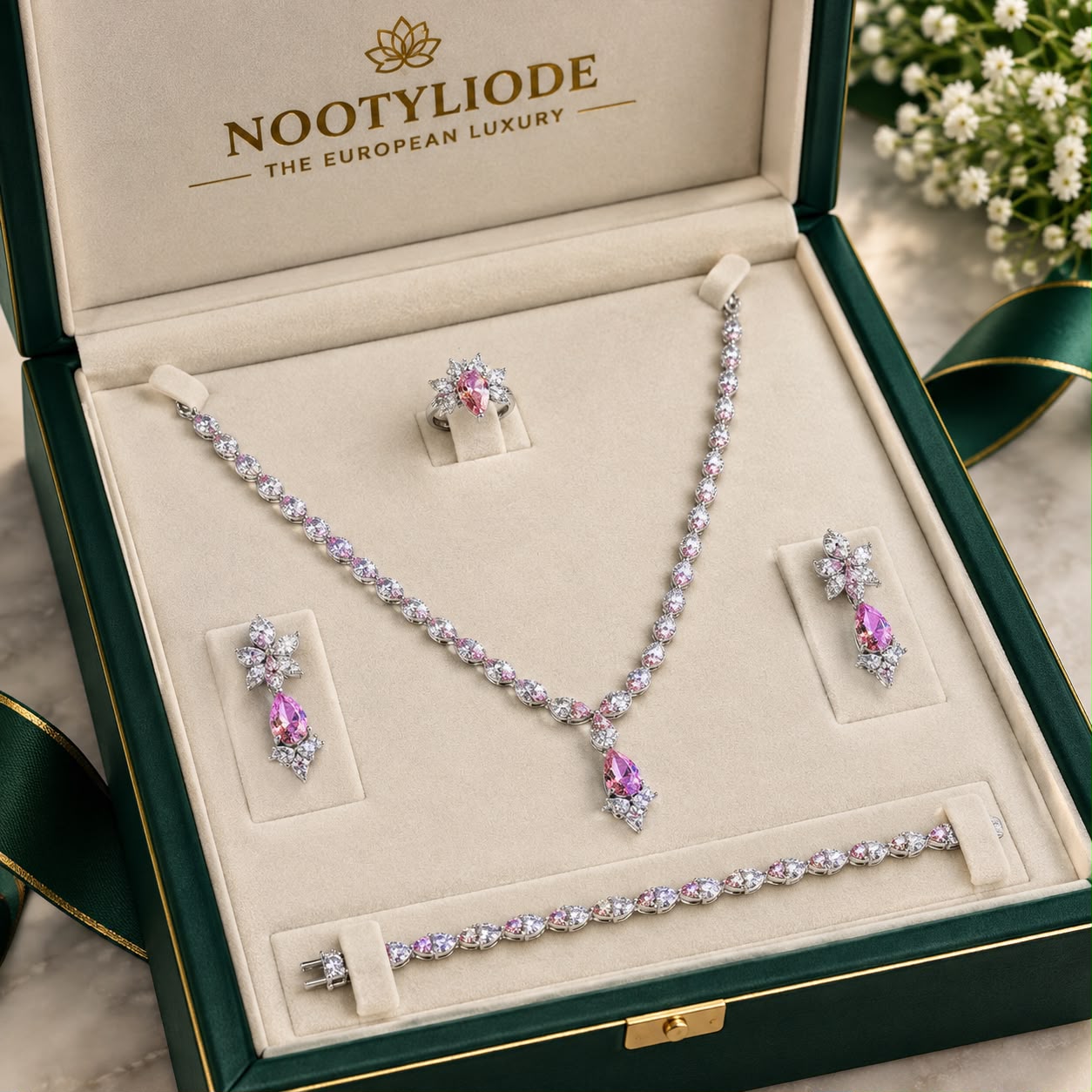 Luxury Cubic Zirconia Full Jewelry Set 3