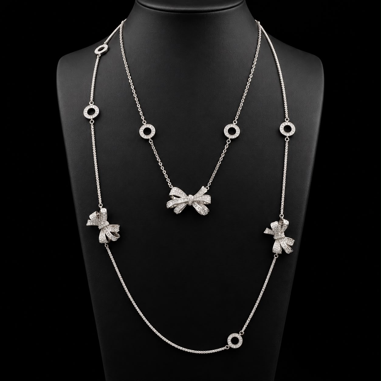 Ribbon Grace Long Chain Zircon Set  5