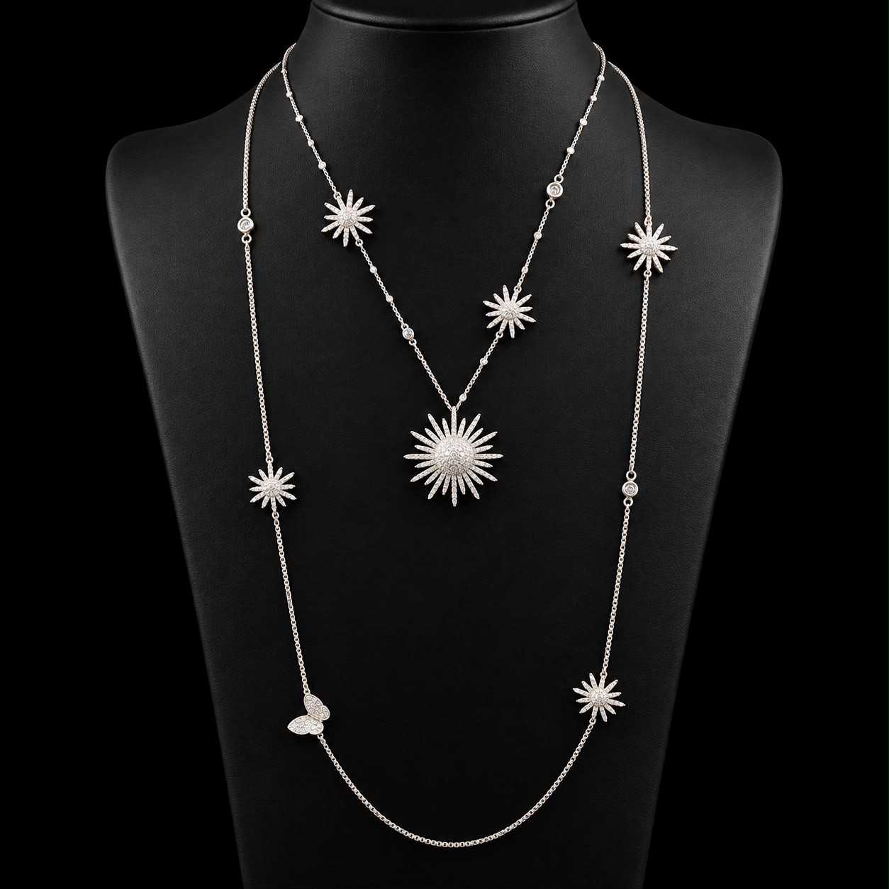  Sunburst Grace Long Chain Zircon Set 5