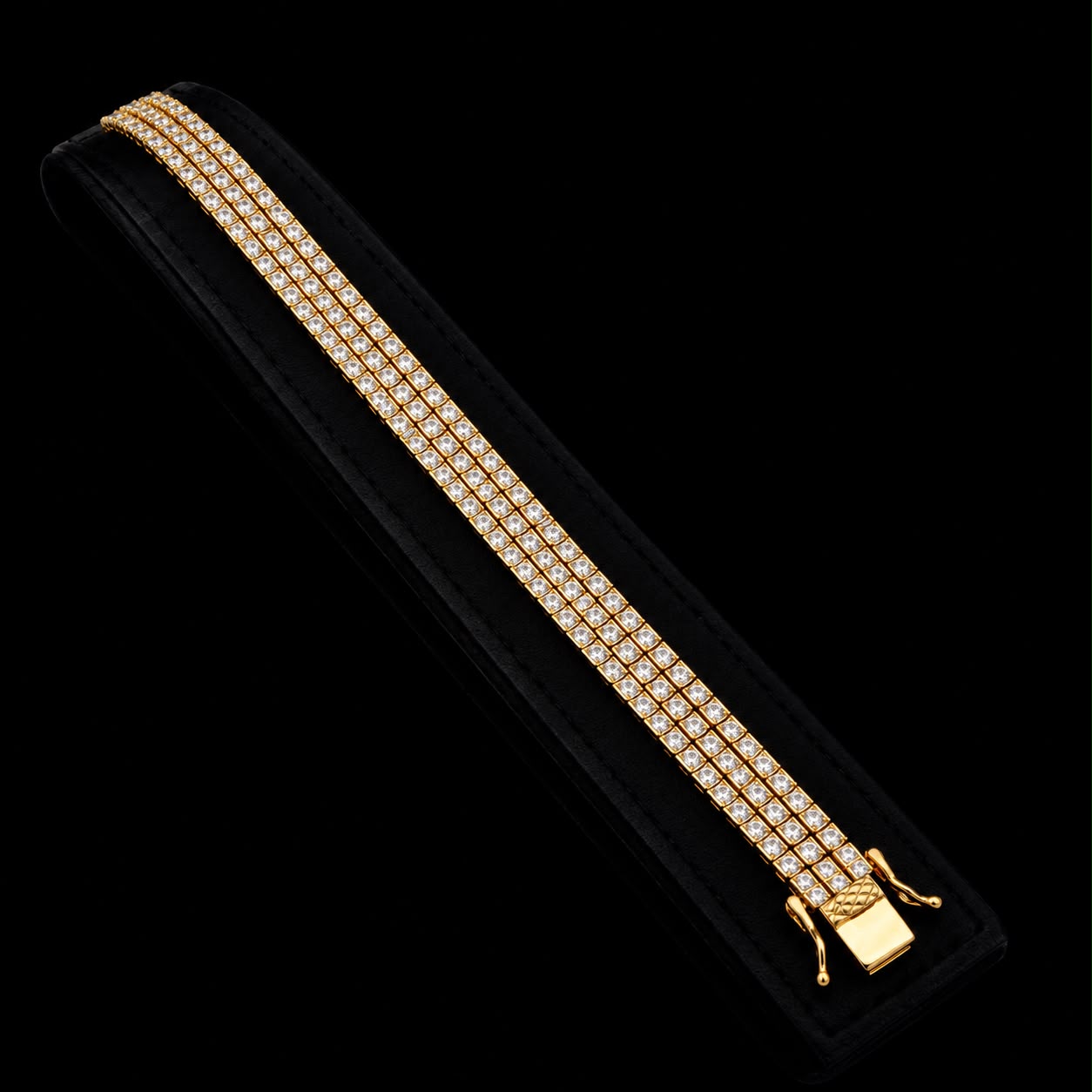 Grand Trio Gold Zircon Tennis Set 4