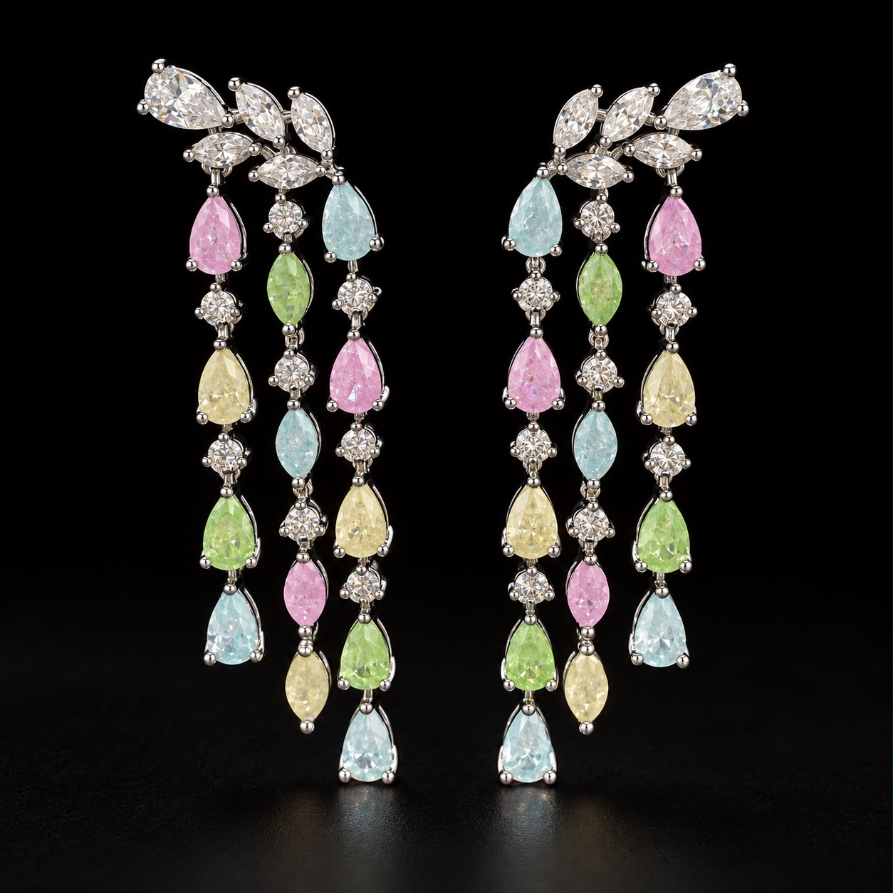 Multicolor Pastel Zircon Full Jewelry Set 4