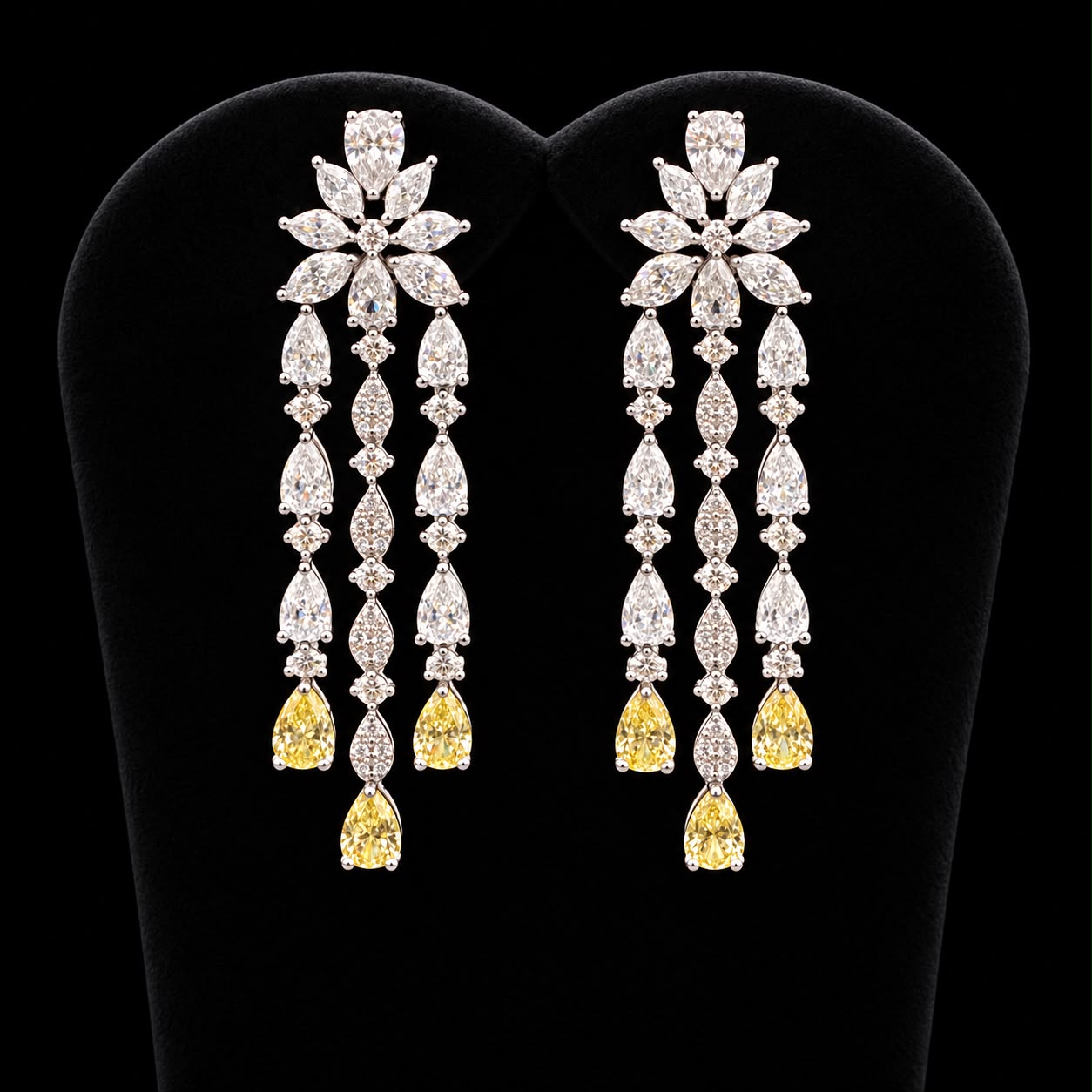 Floral Gleam Zircon Choker Set 3