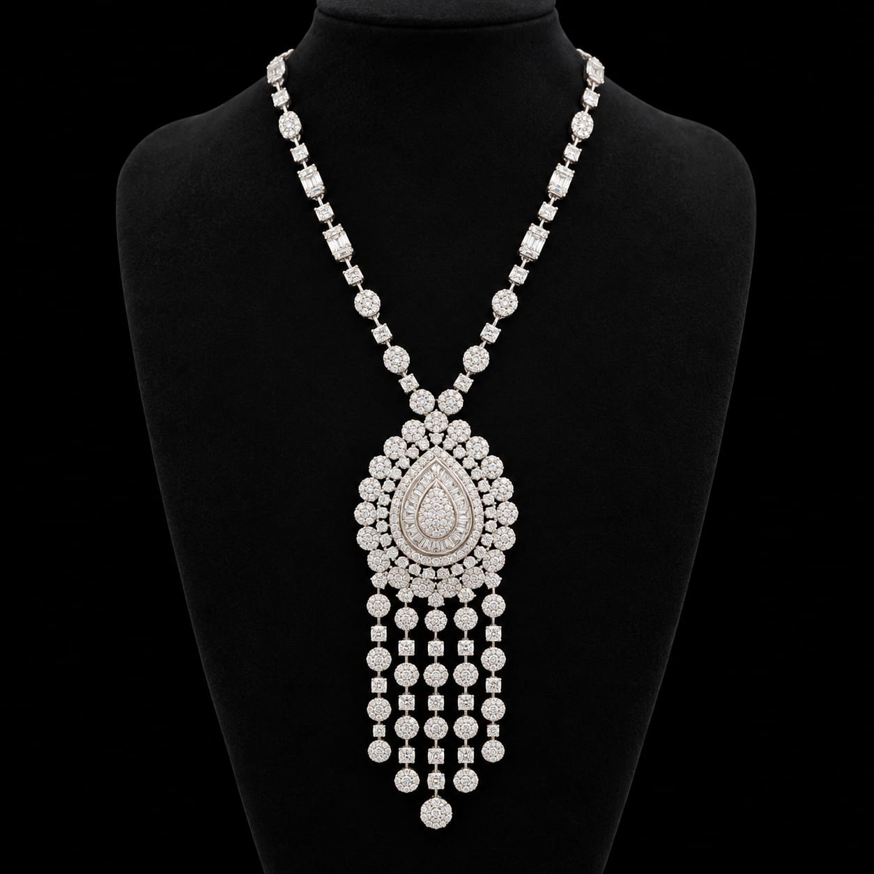 Royal Zircon Choker & Long Haram Bridal Jewellery Set 3