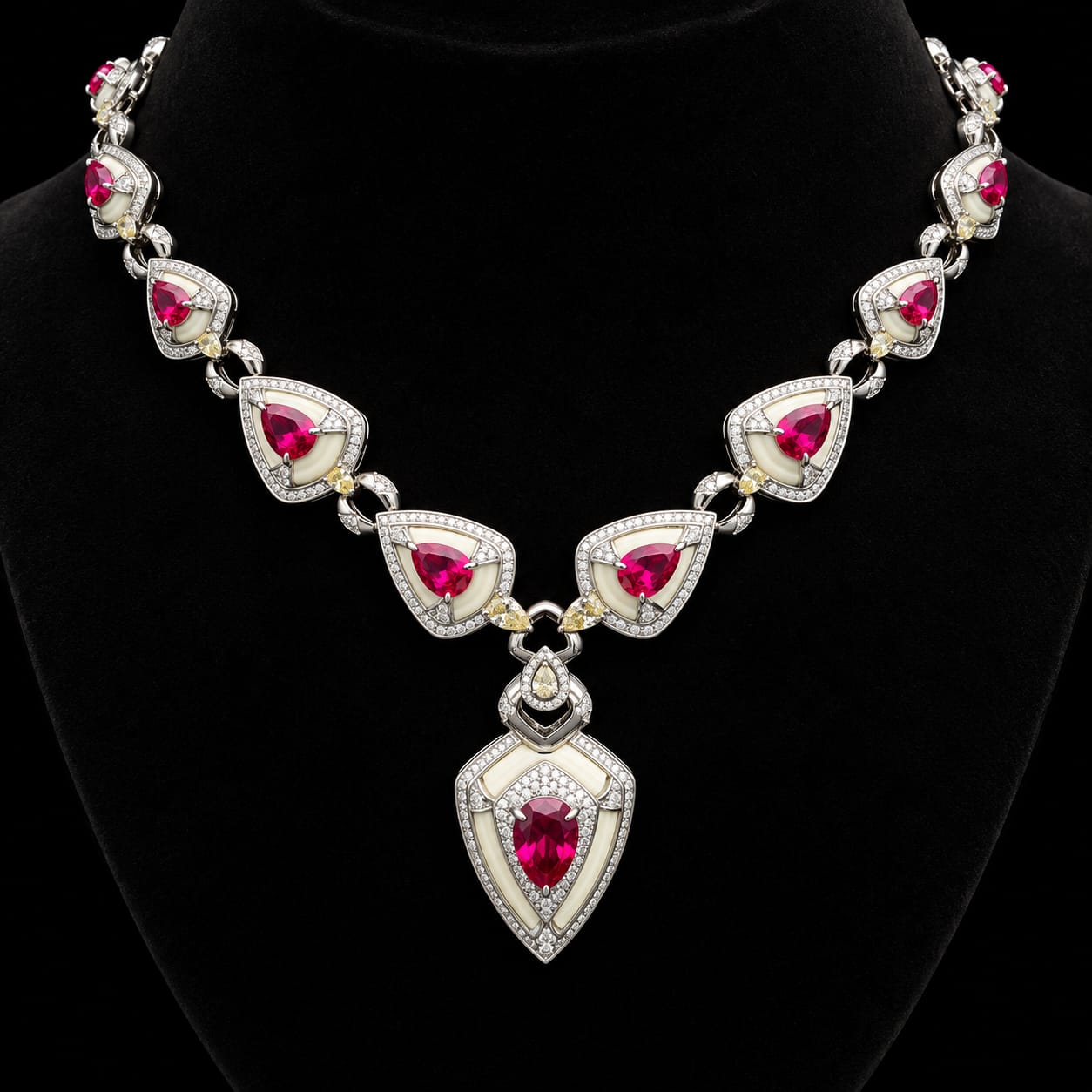 Ruby Red Geometric Jewelry Set 3