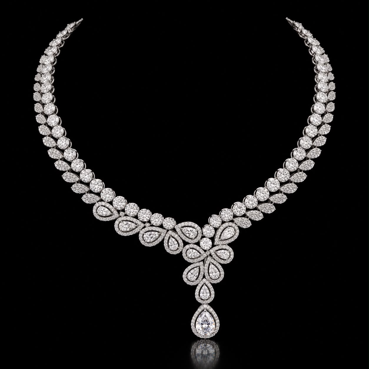 Grand Pear-Cut Zircon Bridal Necklace Set 2