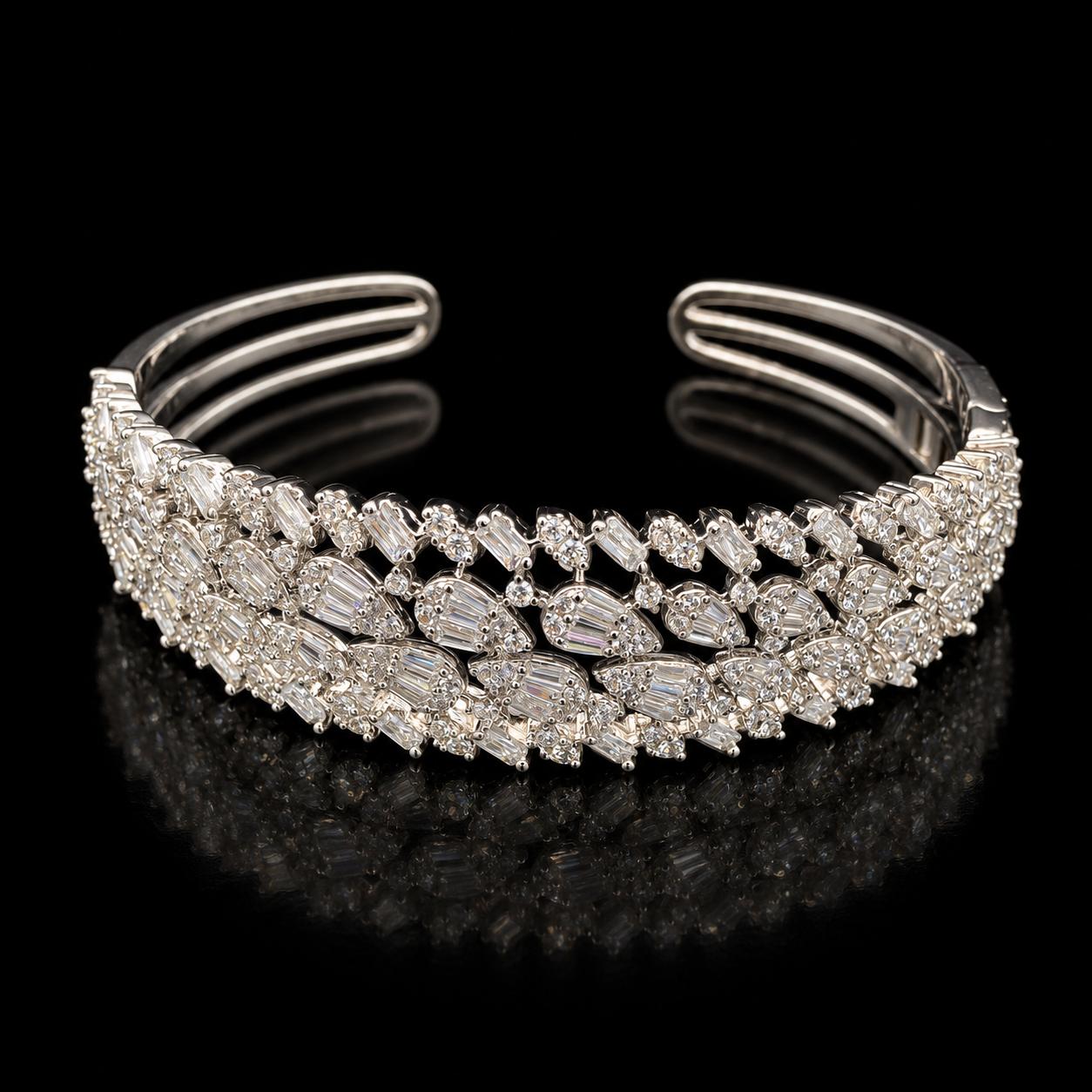 Crystal Mosaic Zircon Bangle & Ring Set 2