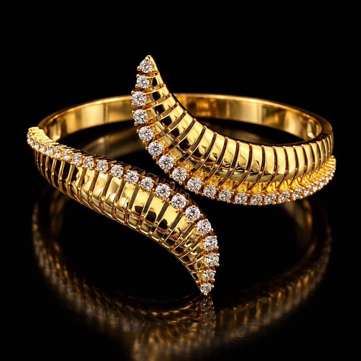 Aurelia Wave Gold-Tone Zircon Jewellery Set 4