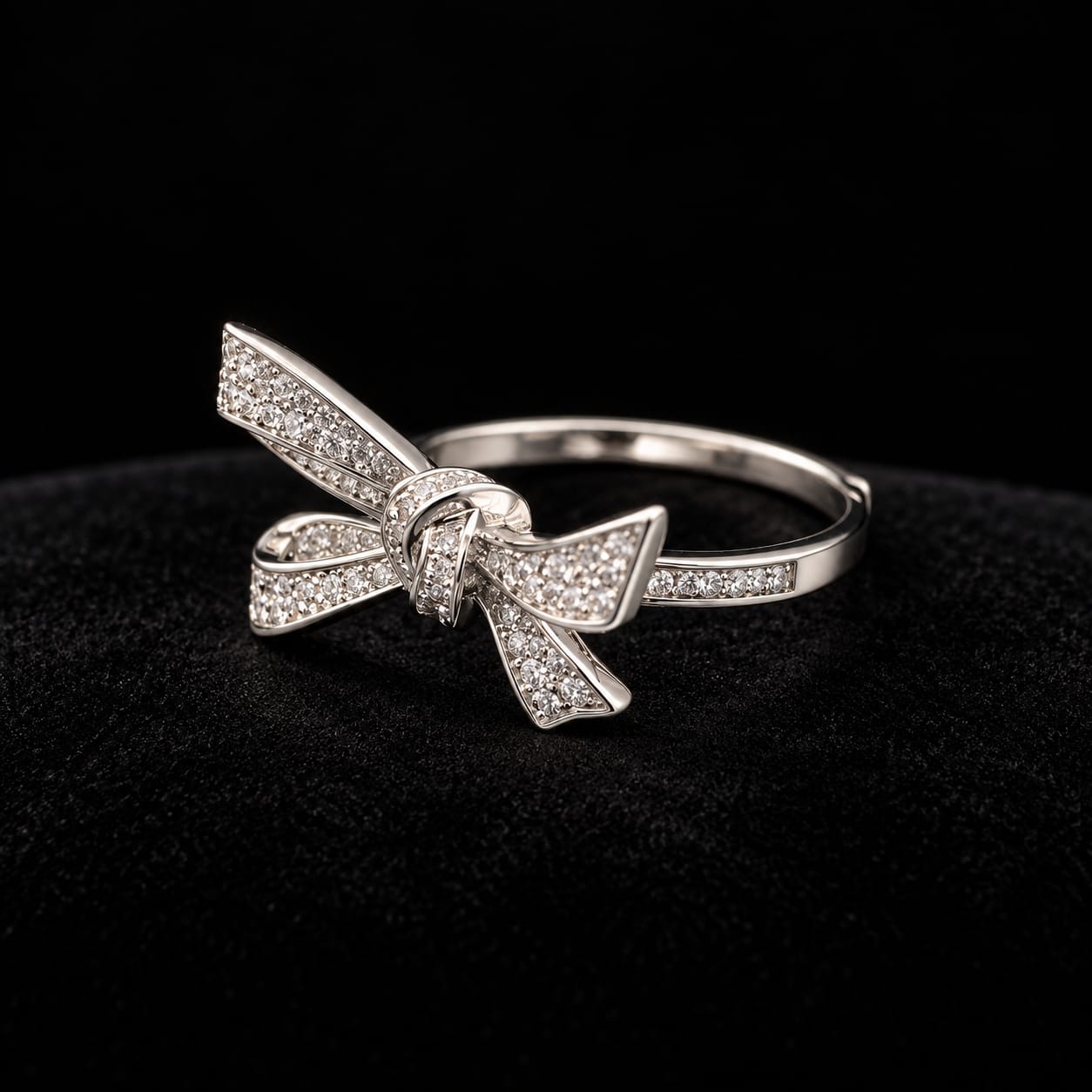 Zircon Bow Ring (Silver & Gold) 4