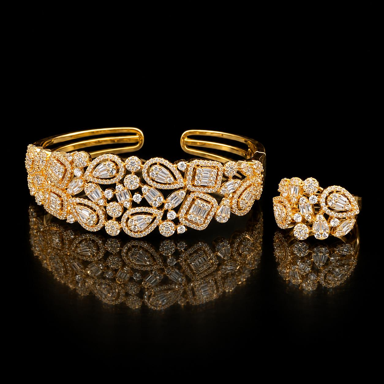 Sparkle Mix Zircon Bangle & Ring Set