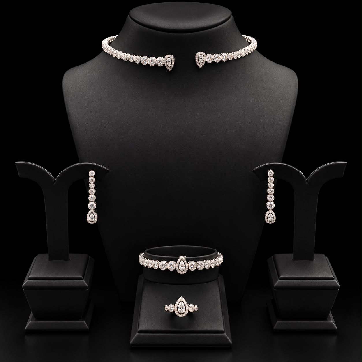 Crystal Embrace Zircon Choker Set