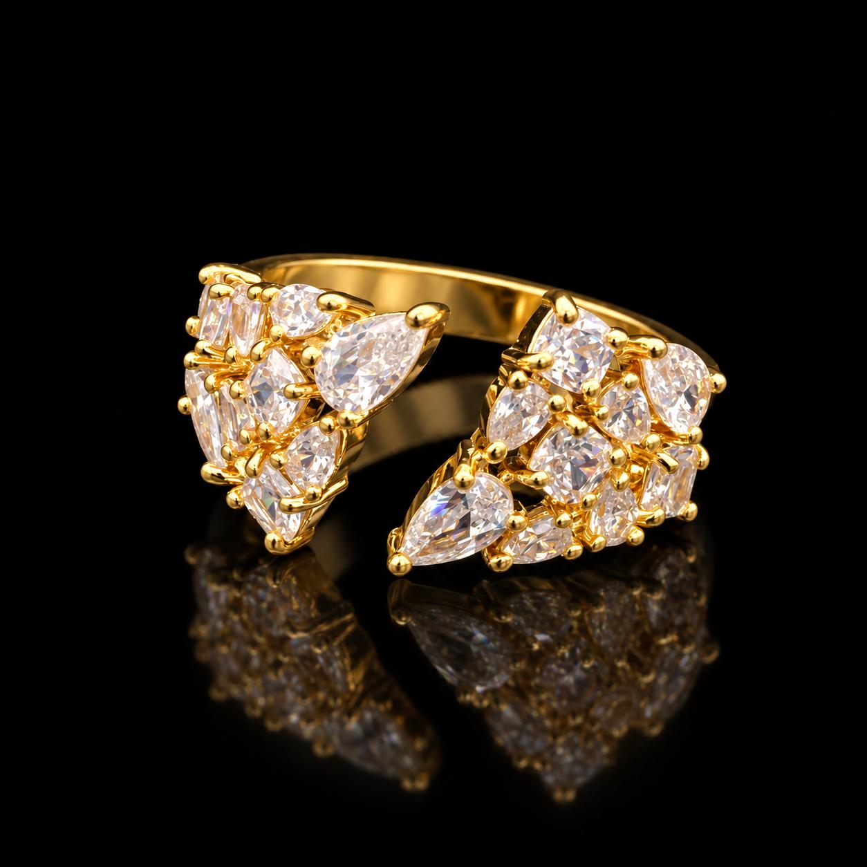  Asymmetric Zircon Bangle & Ring Set 5