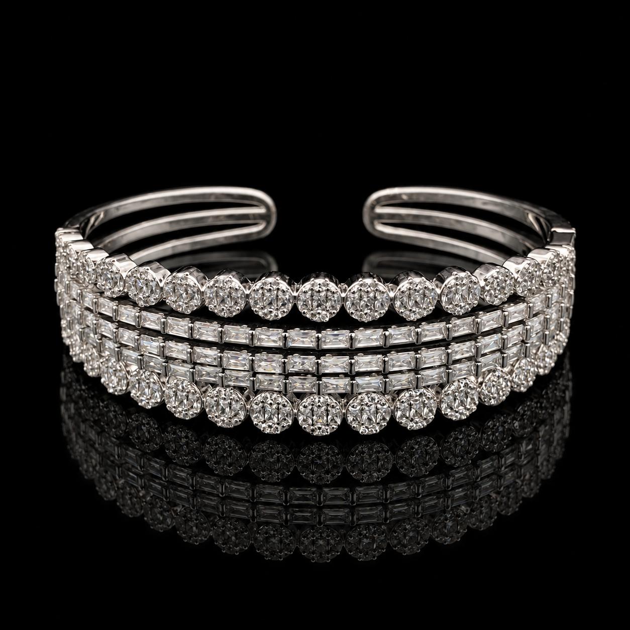 Crystal Charm Zircon Bangle & Ring Set 2