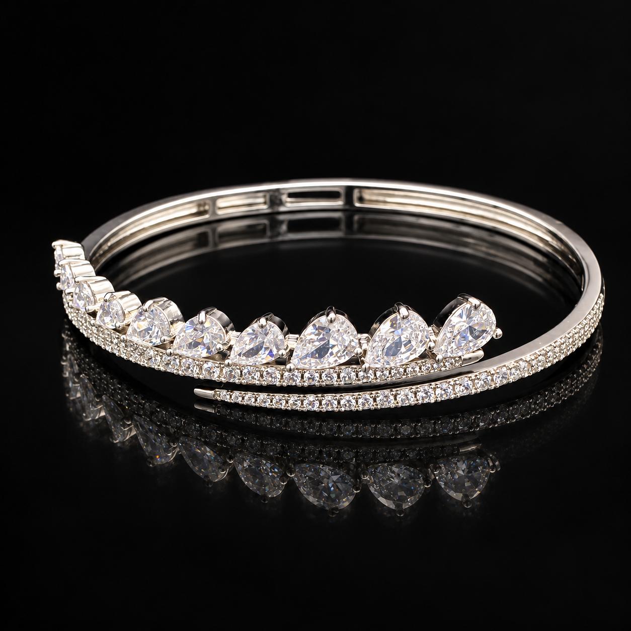  Teardrop Grace Zircon Bangle & Ring Set 5