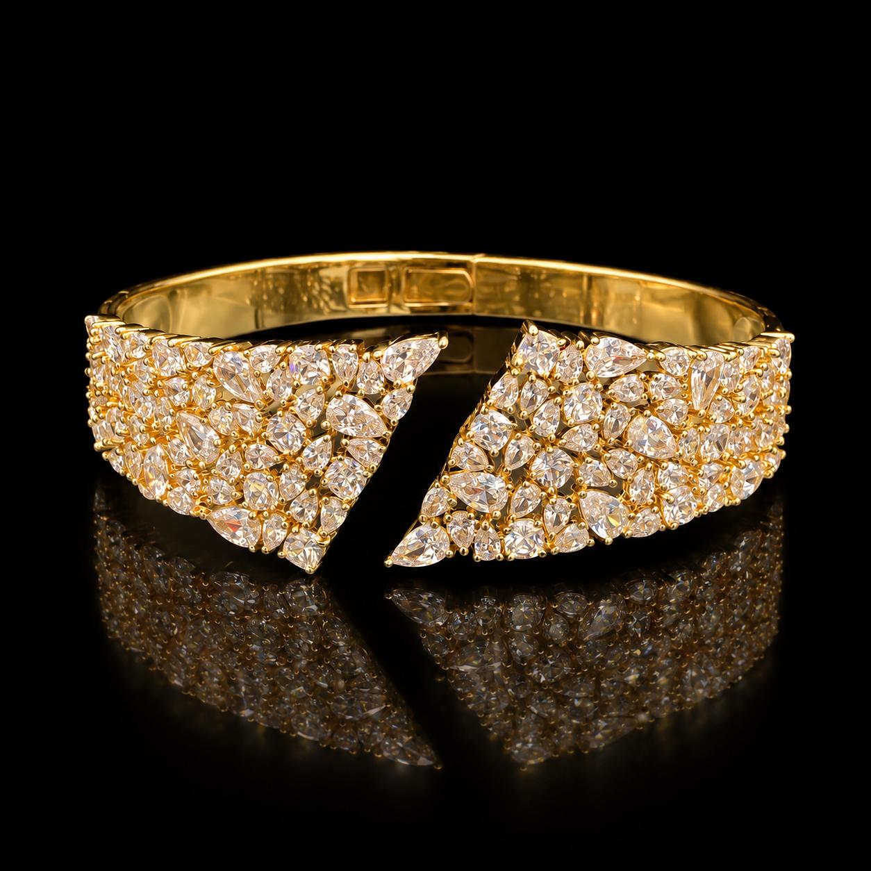  Asymmetric Zircon Bangle & Ring Set 4
