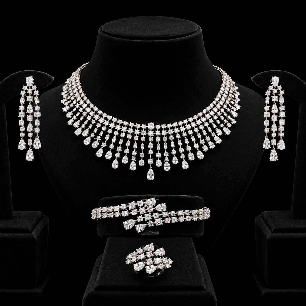 Royal Sparkling Zircon Full Bridal Jewellery Set