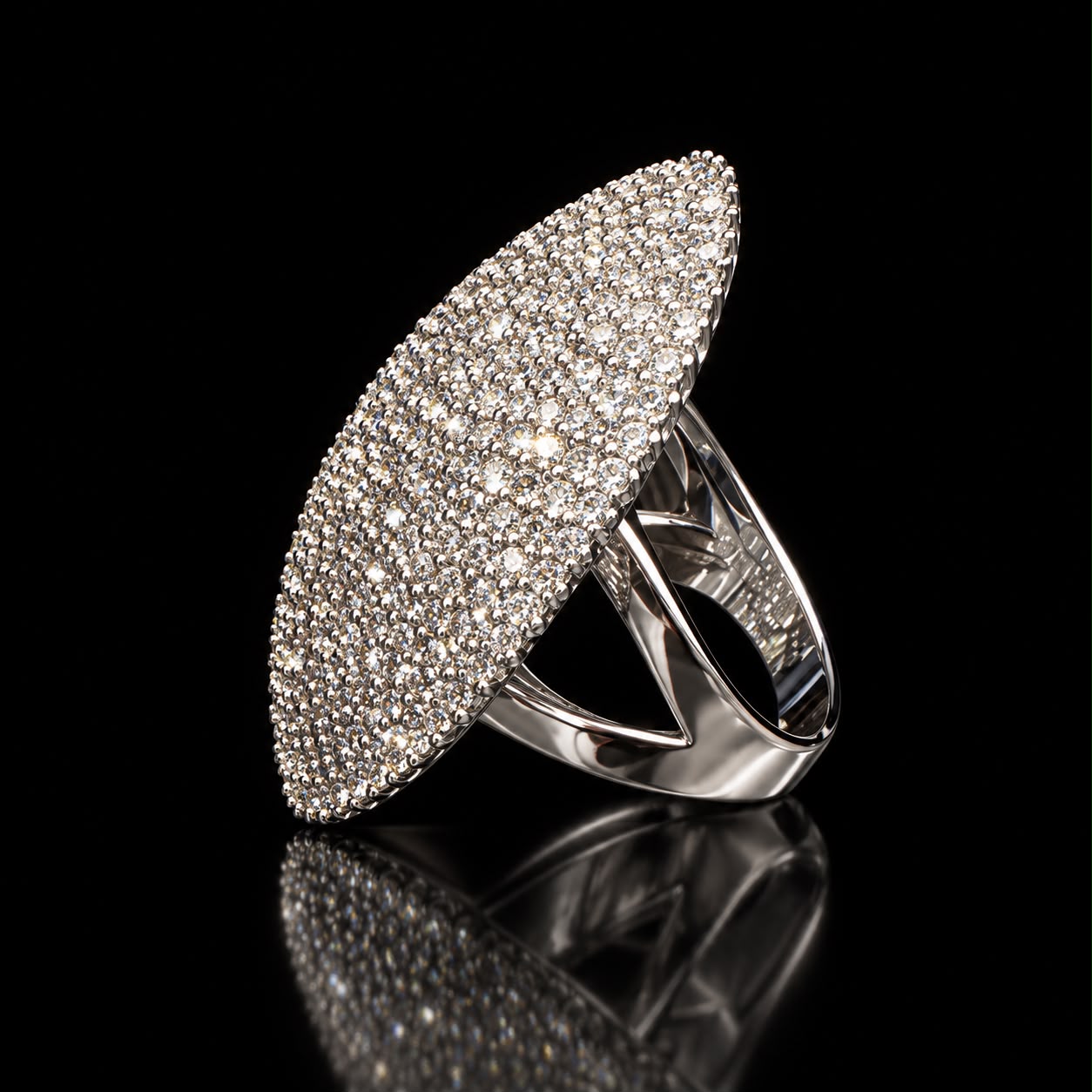 Sparkling Dome Zircon Cocktail Ring 4