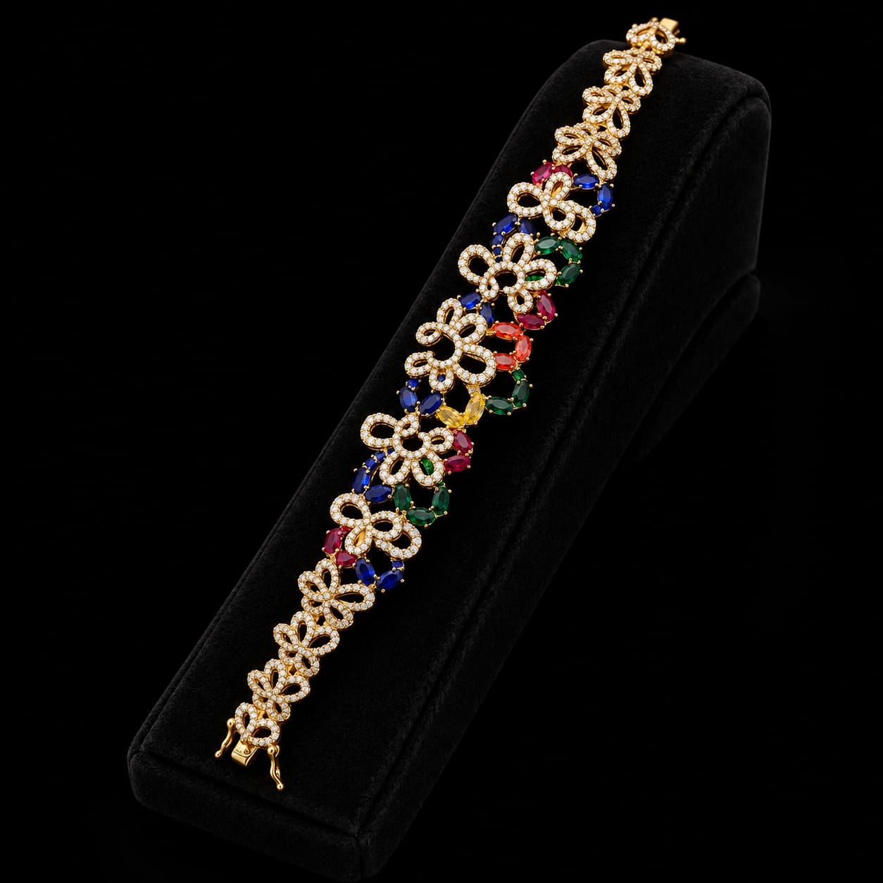 Multicolor Floral Zircon Jewelry Set 5