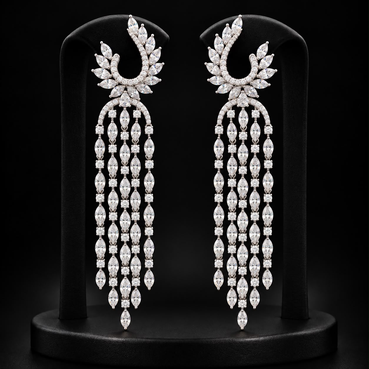  Crystal Cascade Zircon Earrings
