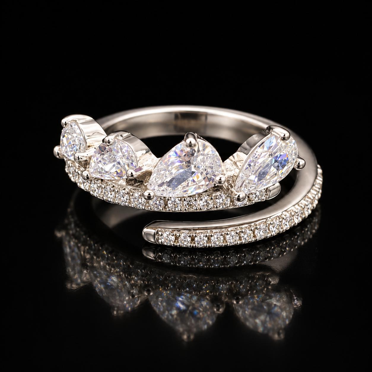  Teardrop Grace Zircon Bangle & Ring Set 6