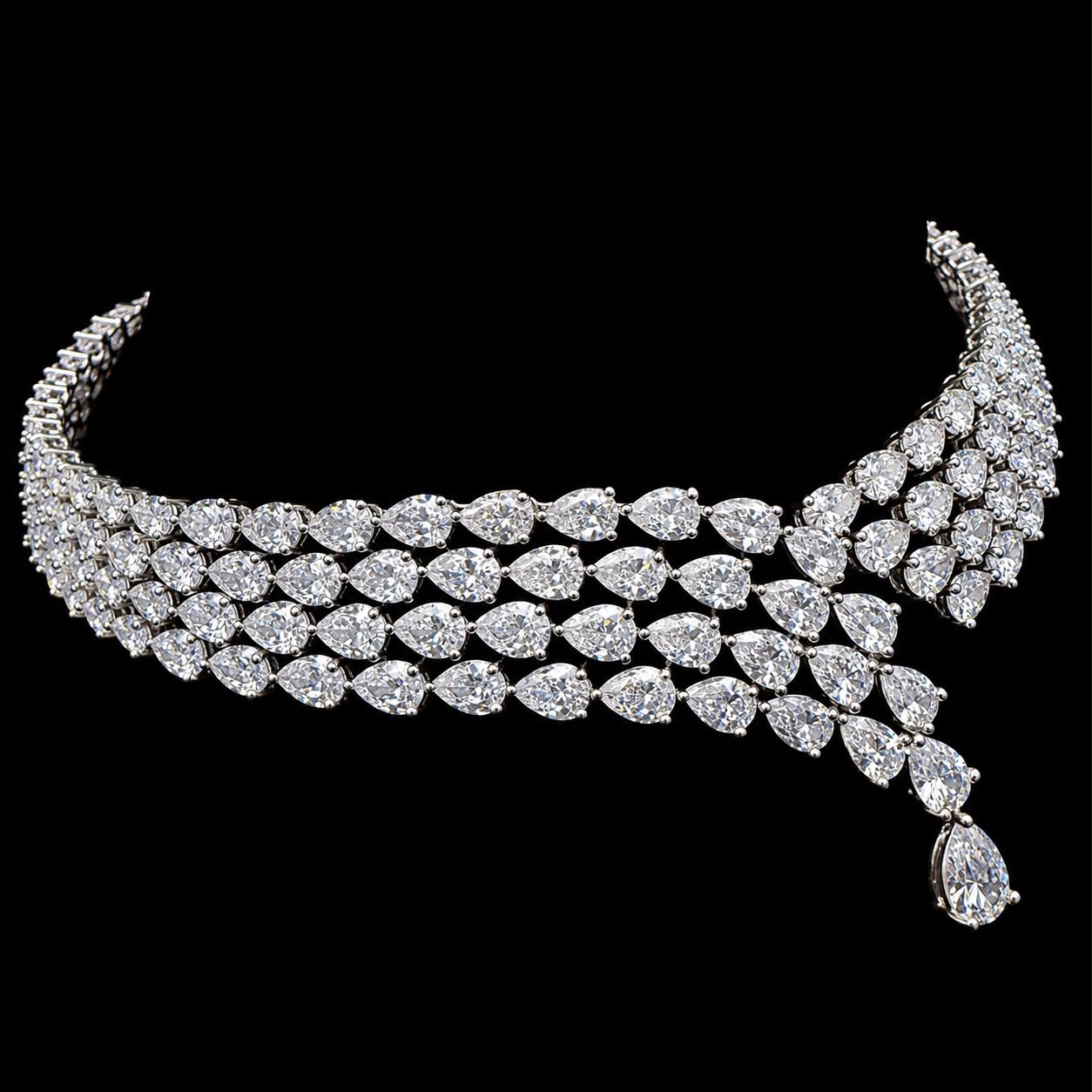 Sparkling Pear-Cut Zircon Choker Jewelry Set 2