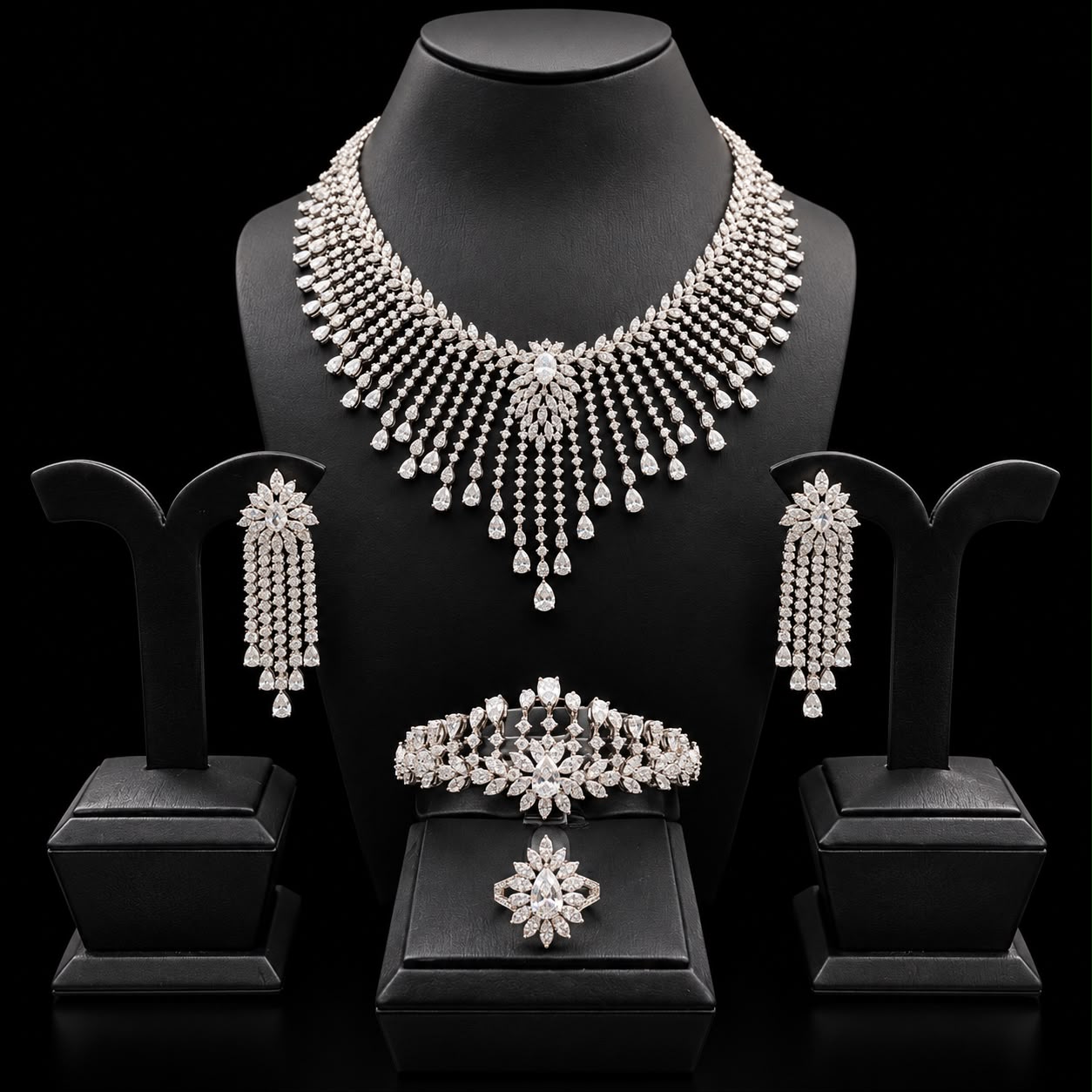 Royal Waterfall Bridal Jewellery Set 2