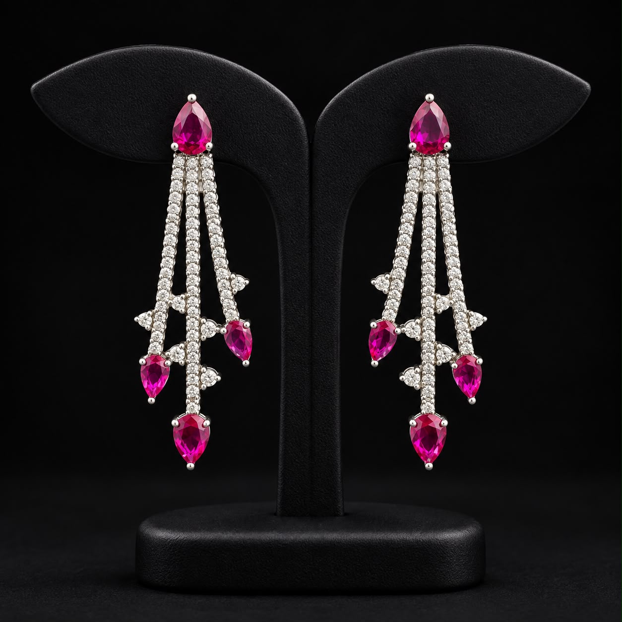 Pink Waves Zircon Choker Set 3