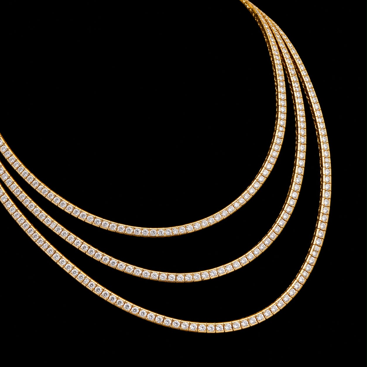 Grand Trio Gold Zircon Tennis Set 2