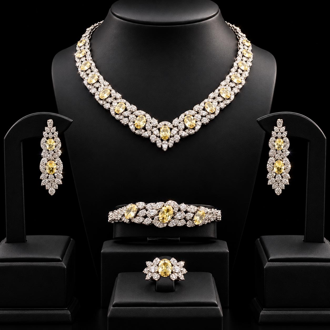 Oval Grace Zircon Jewellery Set