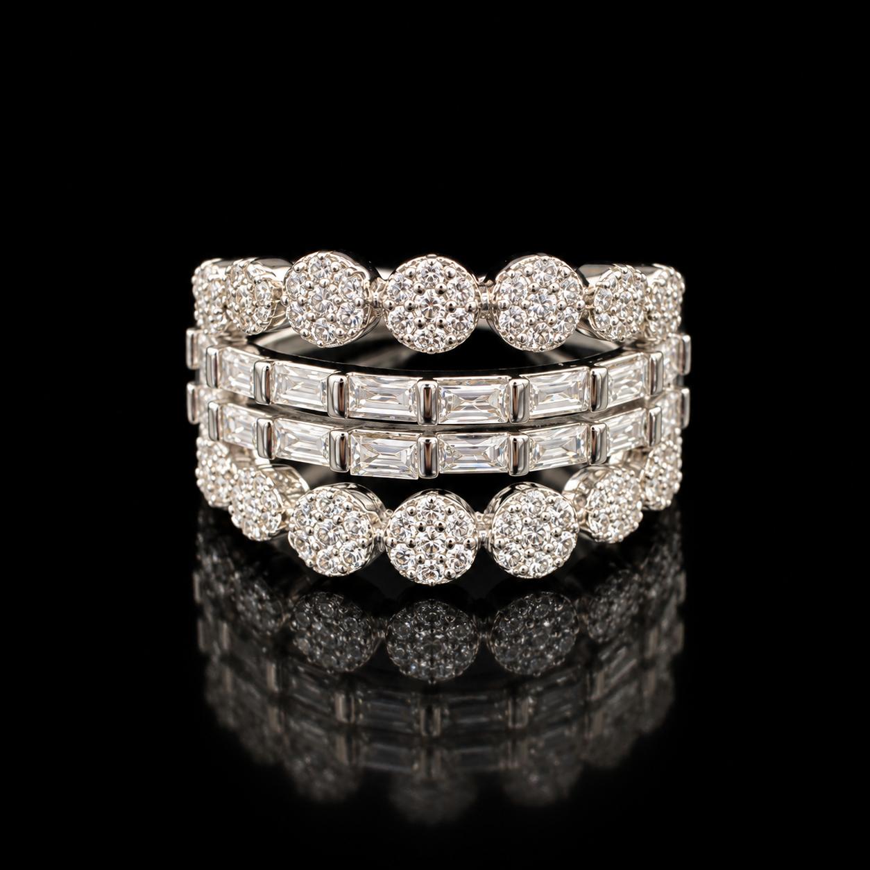 Crystal Charm Zircon Bangle & Ring Set 3