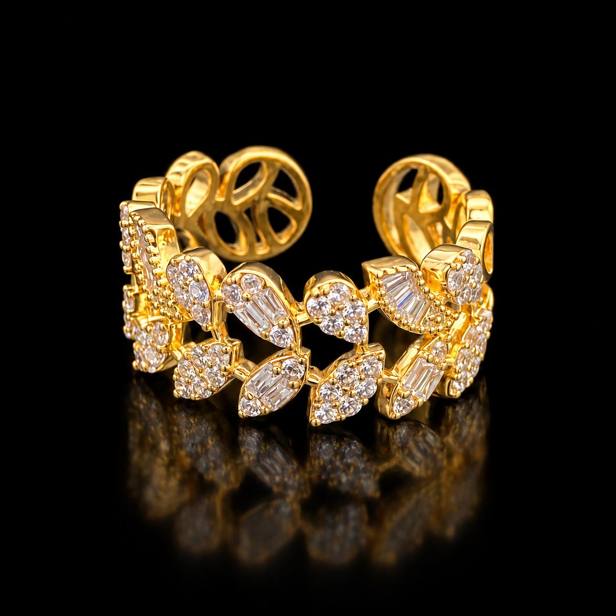  Leaf Melody Zircon Bangle & Ring Set 3