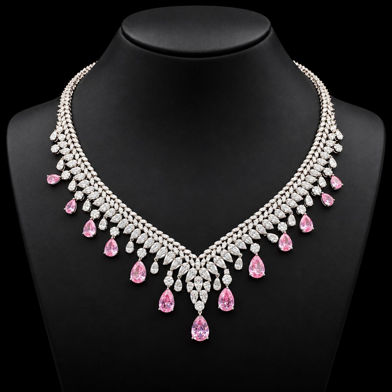 Rosy Dew Zircon Jewellery Set 2