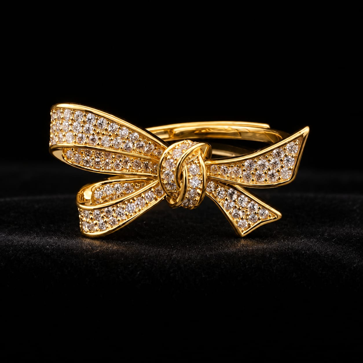 Zircon Bow Ring (Silver & Gold)