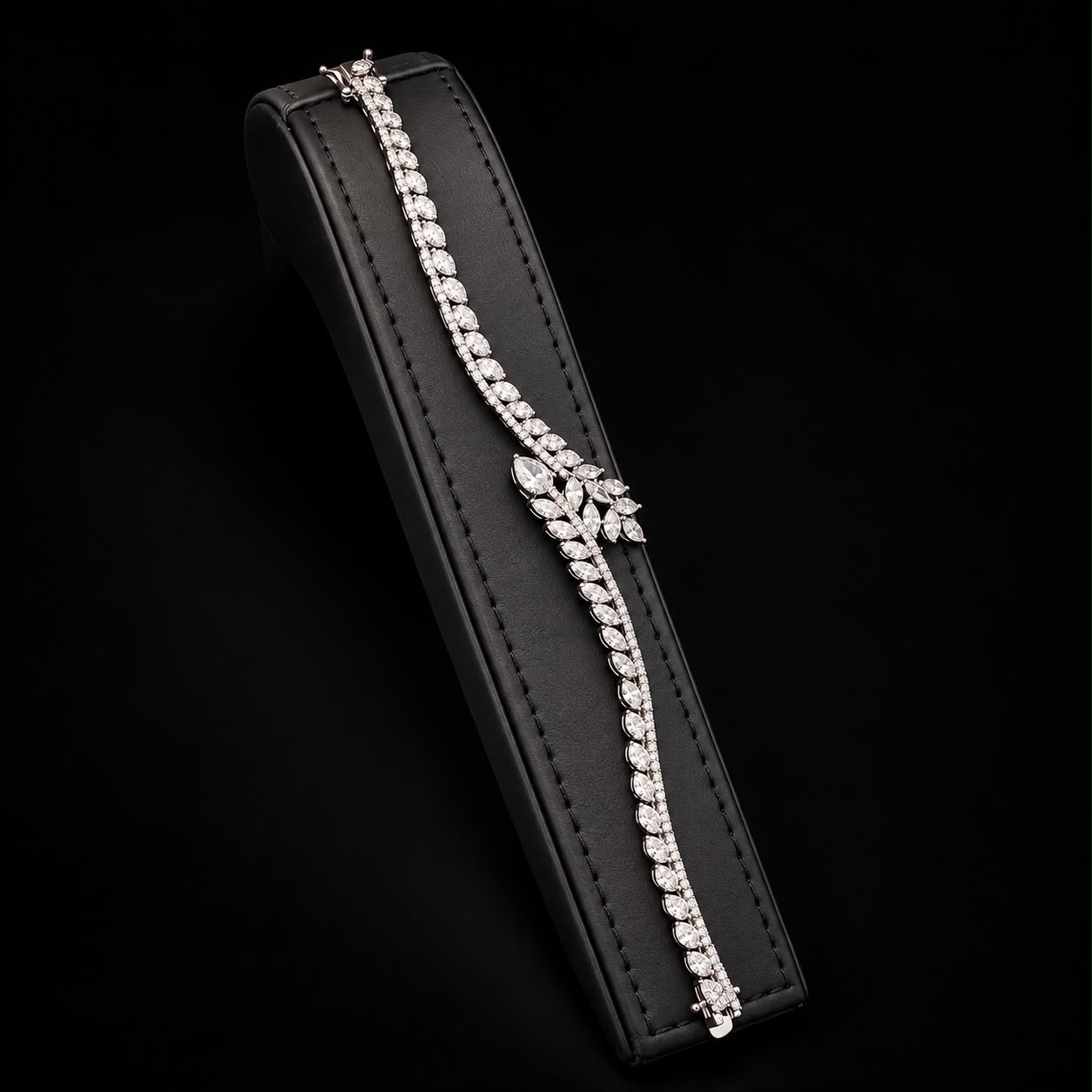 Floral Drape Zircon Choker Set 4
