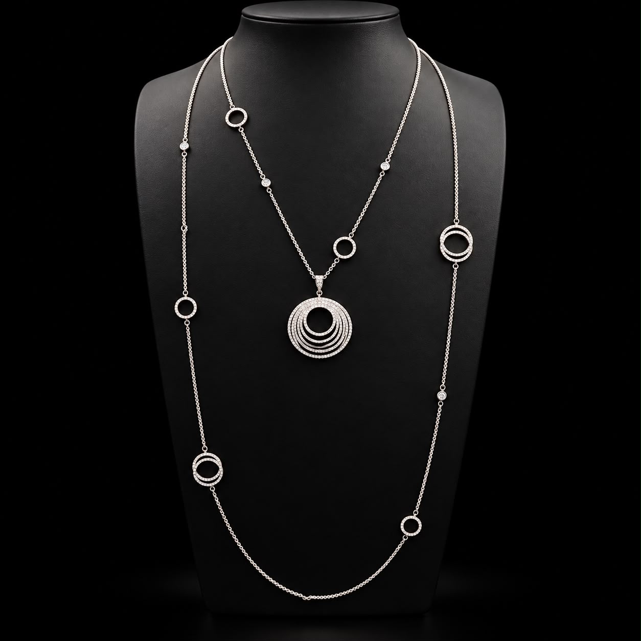 Halo Zircon Long Chain Set 5
