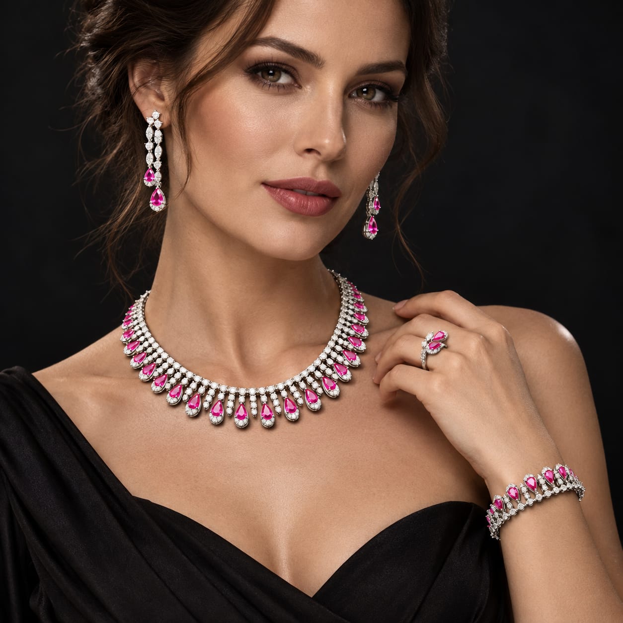 Royal Teardrop Zircon Statement Jewellery Set