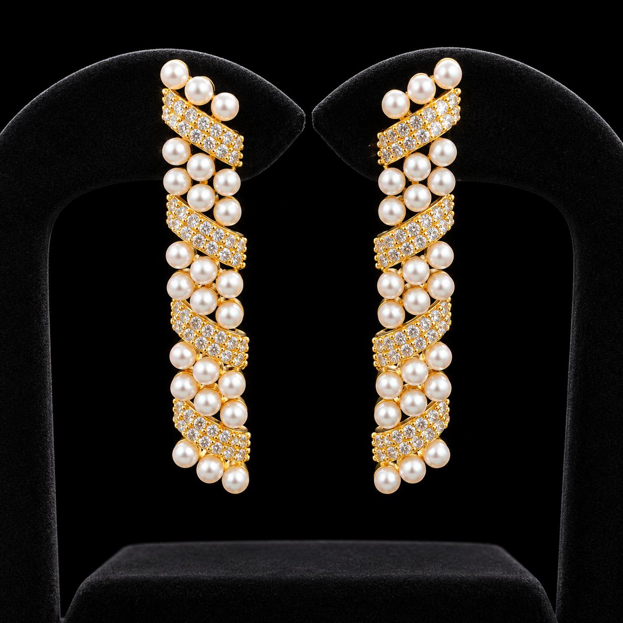 Pearl Twist Zircon Jewellery Set 3
