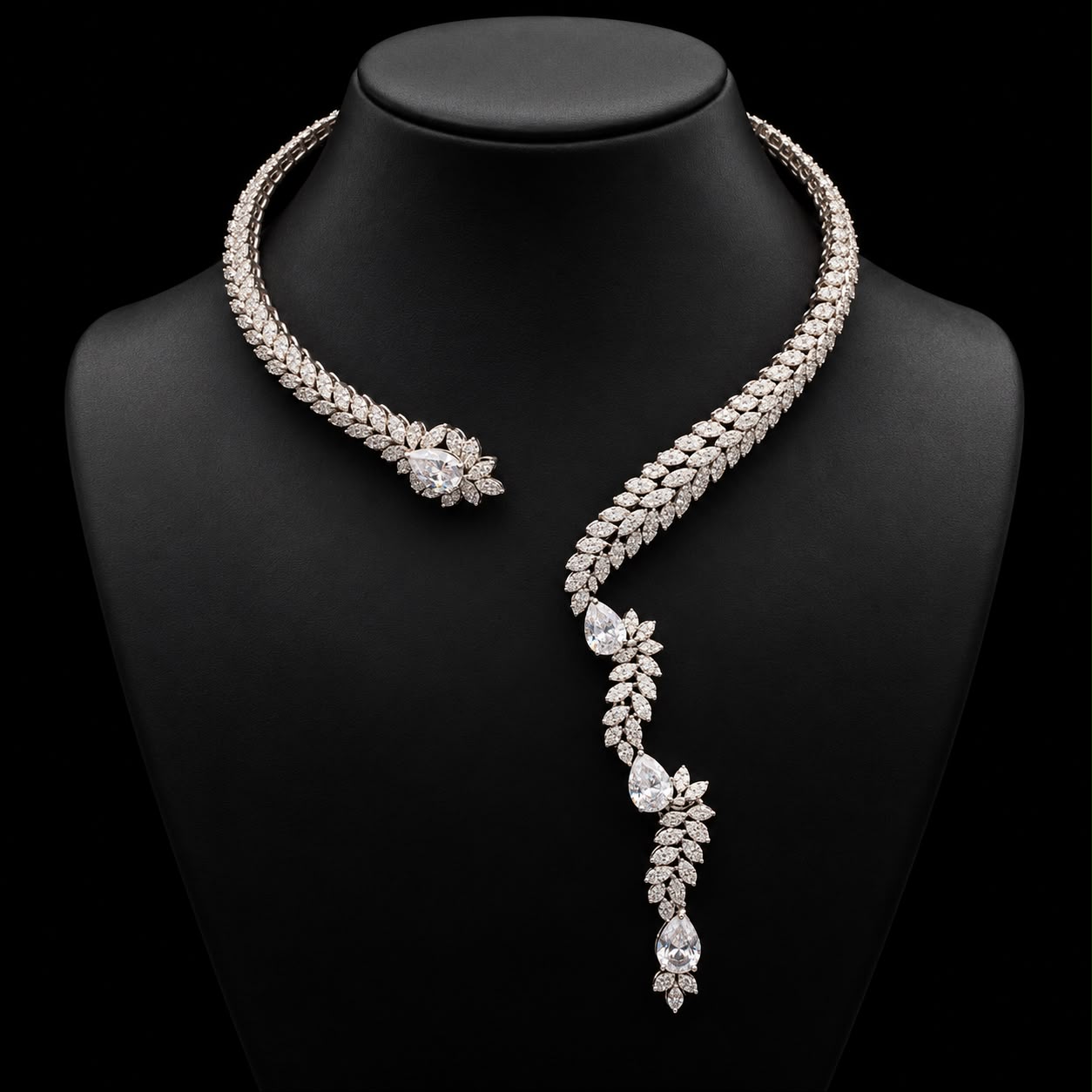 Blossom Vine Zircon Choker Set 2